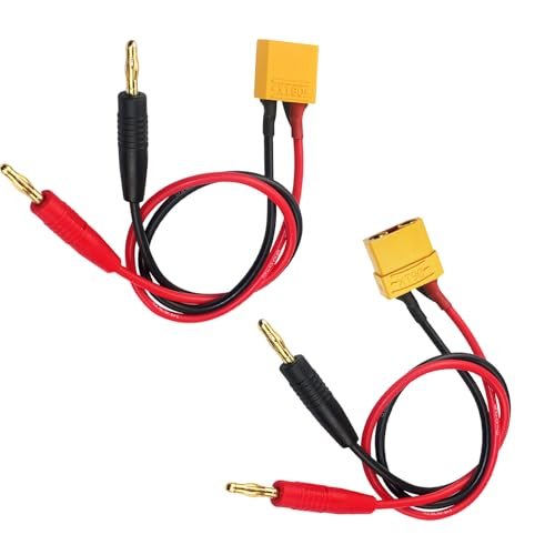 Boss RC 30 Battery XT90 to 4.0mm Banana Plugs Adapter 2 Pack 12AWG Silicone Wire 30cm for FPV RC Power Supply