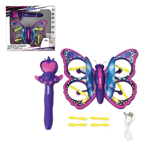 LEXiBOOK Crosslander Butterfly Light Up RC Car with Multidirectional Flight up to 12kmh 7 mph Loopings and Remote Control