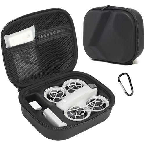 Pemalin Neo Drone Carrying Case Hard Shell Protection Bag with Carabiner for DJI Neo Drone Accessories Black