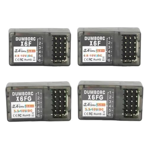 DUMBORC 4PCS 2.4G 6 Channel RC Car Receiver X6F X6FG Combo for RC Car Boat Launch with X4 X6 X10 Transmitter