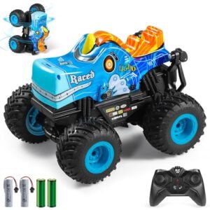 DYODYORC 2.4Ghz All Terrain Pony Monster RC Truck Ready to Run with Music and 3 Lighting Effects Toy Gift for Kids Blue