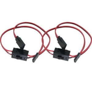 TAODAN 2PCS 12cm Red Black Power Switch Battery Receiver JST Connector for RC Remote Control Car Crawler Multi Rotor Aircraft