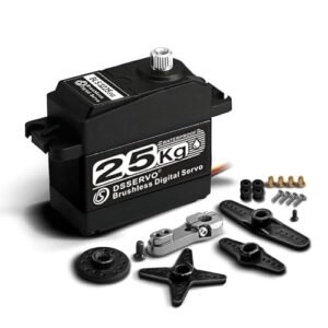 ANNIMOS 25kg 0.05s Brushless RC Servo Motor for Very Fast RC Trucks Digital Full Metal Gear Waterproof