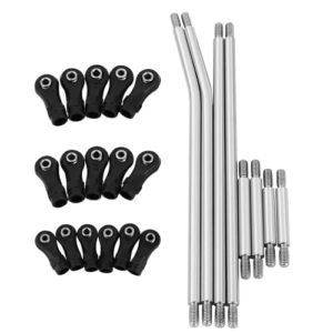 Pothyes LCG Girder Frame Hard Stainless Steel Linkage Link Rod End for 1/10 RC Crawler Axial SCX10 II III TRX4 Capra 1.9 UTB Metal Links Upgrades Perfect for RC Hard Body 1/10 Enthusiasts