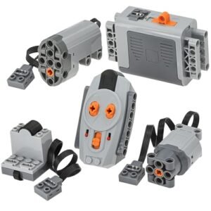 AIMATRIX 5pcs Power Function Motors Kit for Lego Technic RC Crane with Servo Motor Battery Pack and Remote Control