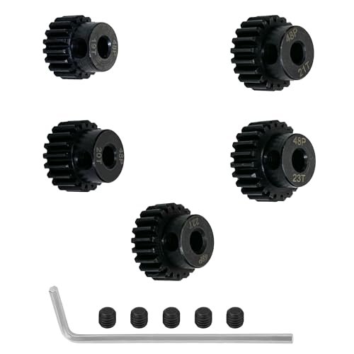 Maklavel 3.8 RC Truck Tires Compatible Pinion Gear Set 19T 20T 21T 22T 23T 48 Pitch for 3.175mm Shaft Motor