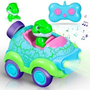 LGMazak Glow Fuel RC Cars Rechargeable Dinosaur Toy with LED Lights and Music for Toddlers Ages 2 5