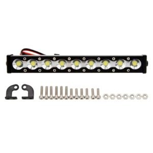 MEUS RACING 1/10 1/8 Scale RC Car Light Bar Kit for Axial SCX10 Wraith Traxxas TRX4 TRX6 Redcat Gen8 95mm 9 Beads LED Roof Light