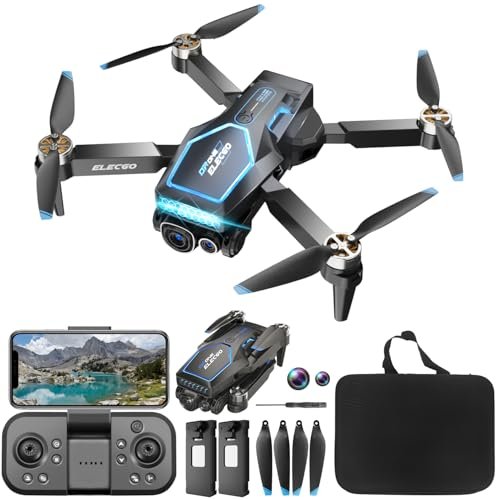 ELECGO Mini Drone with Camera 1080P HD Dual Lens Brushless Motors One Key Take Off Land 360 Flip Optical Flow Positioning for Beginners Adults Kids
