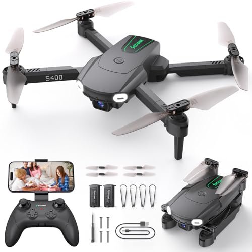 Schluter RC Helicopter Mini Drone with 1080P HD Camera Foldable Remote Control Quadcopter for Kids Beginners Altitude Hold 3D Flips Gesture Selfie 3 Speed 2 Batteries