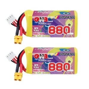 GAONENG 2pcs GNB 3S LiPo Battery 880mAh 11.4V 160C with XT30 Plug LiPo Battery Pack for 3.5 to 4 inch Propeller FPV Cinelog35 Cinewhoop Accessories Parts Quadcopter FPV Mini Drone