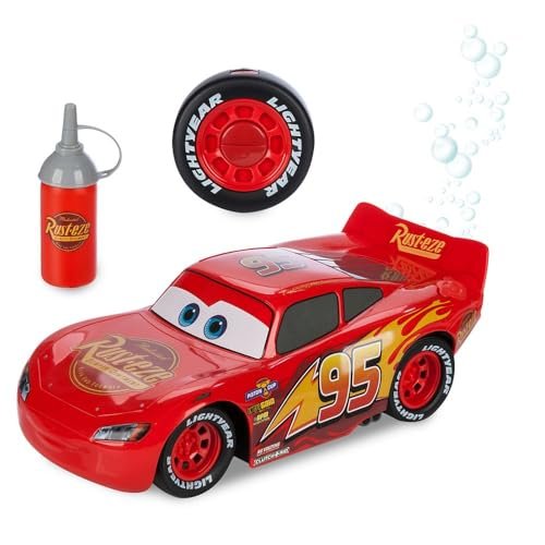 Disney Store Official Lightning McQueen Bubble Blowing Remote Control Car 2.4GHZ RC Cars with Bubble Fluid Refill Toddler Boy Toys Inspired by Pixars Cars Light Up Fun for Little Racers Available at Downtown Disney RC Car Store