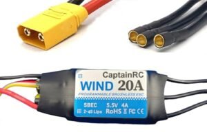 CaptainRC 20A ESC with 5.5V 4A BEC 2 4S Electric Speed Controller for Hyperion RC Motors XT60 3.5mm Bullet Plugs