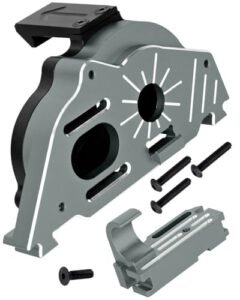HopsupRC The Wave RC Boat Transmission Gearbox Upgrade Kit for 1/10 Big Rock 3s Blx Senton Granite 3S BLX Mega 550 1/8 Typhon 3S BLX Mega 550 Aluminum Motor Mount Gear Cover Box