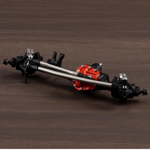 Scratch Built RC Helicopter Machined Aluminum HD44 Offset Straight Axle for VS4 10 Phoenix SCX10 II Chassis 1/10 RC Rock Crawler Built Black Front Axle