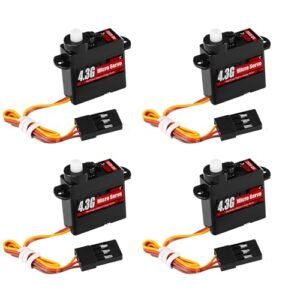 NEEBRC 4.3G Micro Servo Motor for Arduino RC Airplane Robot Car and Helicopter 4PCS Plastic Gear