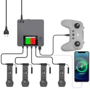 Avata 2 LCD Battery Charging Hub 6 in 1 Intelligent Rapid Multi Parallel Battery Charger for RC Engine Break In Machine