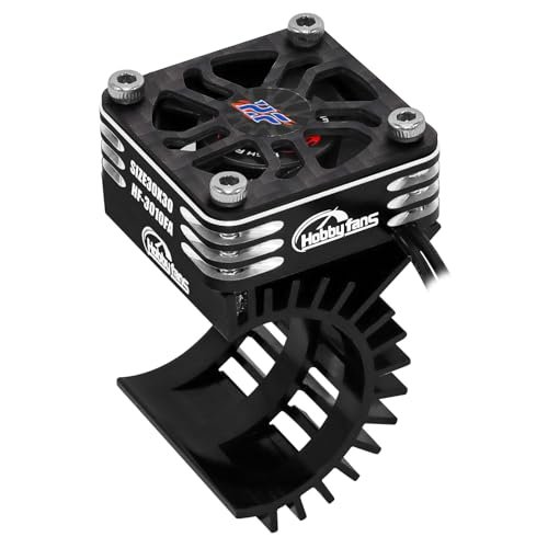 Hobby Fans RC Motor Heat Sink with Metal Cooling Fan Compatible with 1/16 RC Car Size 370 380 390 2838 2858 2845 Brushless Motors Silver