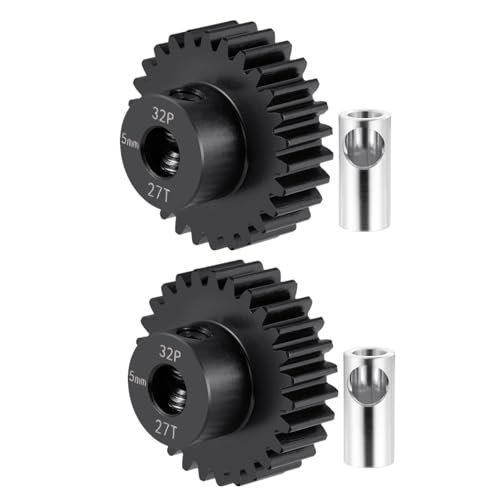BRKRC 2pcs Pinion Gear 32P 5mm 23T 27T Motor Gears for Very Very Big RC Airplane and Arrma 6s 8S Blx Big Rock Felony Fireteam Limitless Mojave Karton Notorious Outcast Talion TLR Typhon Upgrade Parts