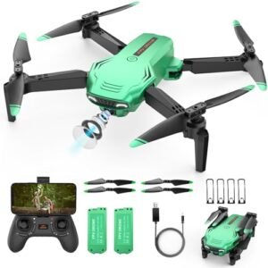 Foldable HD 1080P Drone with Camera for Kids Beginners Includes Wifi Remote Control and 2 Batteries for Extended Flight Time