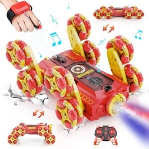 XtremeDrive 8WD Remote Control Stunt Car with RC Drift Tires for Rough Concrete Gesture Sensing 2.4Ghz Hand Controlled Toy for Kids Ages 8+