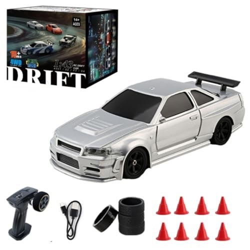 JoyfulHao Mini RC Electric Racing Car 4WD Build Your Own RC Car Online Silver 4304 RTR Version