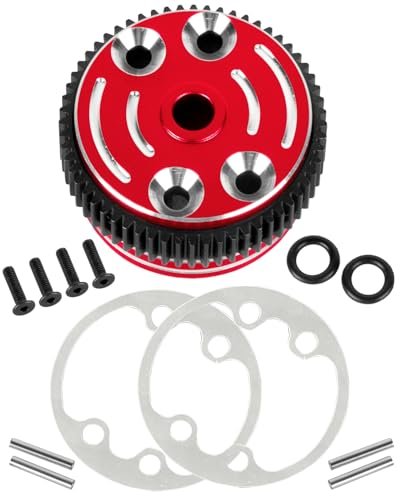 RCHuiWow RC Gulfstream Jet Differential Case with Cog Differential Gear Upgrades for 1/10 Slash 2WD Rustler 2WD VXL Stampede VXL Stampede XL 5 Bandit RC Car Sealed Differential Case Red