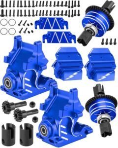 Livetime RC High Performance Alloy Aluminum RC Diff Housing Gearbox Case Upgrade for 1/8 1/7 Scale Models Navy Blue