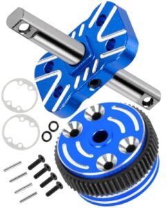 HopsUp Navy Blue Aluminum Differential Locker Spool Diff Locker Mounts Set for 1/10 RC Truck Bodies Painted Slash Rustler Stampede Bandit 2WD VXL