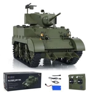 Wheelfun 1 16 Scale RTR Tank US Stuart M5A1 British VI Light Tank High Speed Sound Lights Hobby Model Available at US RC Hobby Stores
