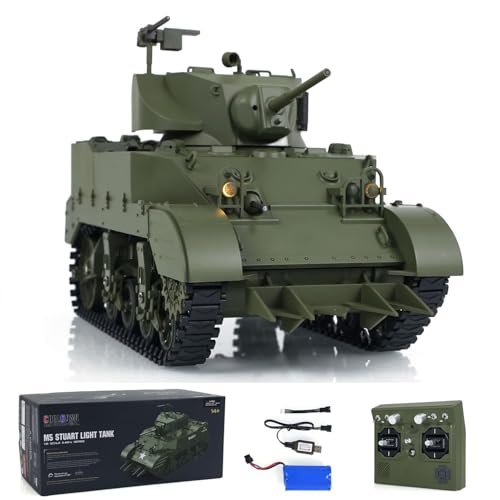 Wheelfun 1 16 Scale RTR Tank US Stuart M5A1 British VI Light Tank High Speed Sound Lights Hobby Model Available at US RC Hobby Stores