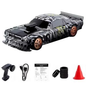 Atlodas 1 43 RC Drift Race Car With Gyro and Lights 4WD Mini Radio Control High Speed Model Remote Control Drift Racing for Adults Zebra Print