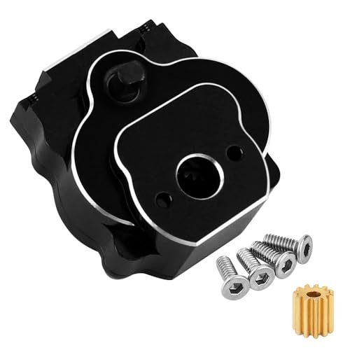 RZXYLRC CNC Aluminum 13 1 Complete Transmission Gearbox Upgrade for 1/18 RC Crawler Long Travel Shocks Redcat Ascent 18 Black