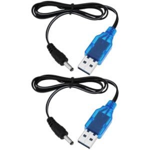 SING F LTD 2pcs 3.7V 3.5mm Tip to USB Powered Battery Charger Cable 60cm for Fuel Powered RC Helicopter Drone Quadcopter