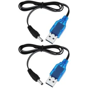 SING F LTD 2pcs 3.7V 3.5mm Tip to USB Powered Battery Charger Cable 60cm for Fuel Powered RC Helicopter Drone Quadcopter