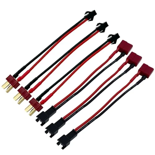 LINSYRC Appliance Packages RC Willey 3 Pairs SM 2P Plug to Deans T Plug Adapter RC Male Female Connector with 18AWG 10CM Silicone Wire for RC Car Drone Boat Lipo Li ion Battery