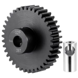 LSG Steel Pinion Gear 32P 5mm 30T 31T 33T 34T 36T 38T Shaft Motor Gears for 1/10 1/8 RC Car Parts (38T)