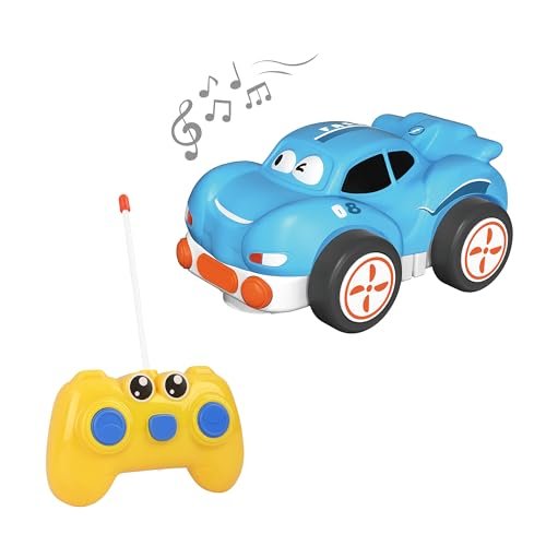 FunTastic GP RC Cars for Toddlers 1 3 Years Safe Durable Silicone Remote Control Toy Car with LED Lights and Music Perfect Christmas Birthday Gift for Boys and Girls