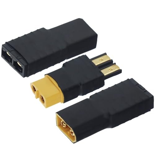 Nvwadayu RC Lipo Battery Charger Connector Adapter for GMade RC Cars TRX to XT60 Connector Plugs Compatible with Slash Rustler Stampede Bandit E Revo