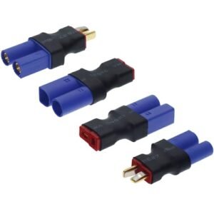 Nvwadayu 2Pairs EC5 to T Adapter Connector Plug Male Female Set Compatible with Arrma E-flite RC Car Truck Airplane Lipo Battery ESC Balance Charger Motor