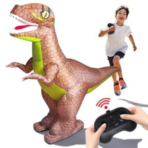 Glorryearst Old Radio Shack RC Cars Dinosaur Toy Inflatable Remote Control Walking Forward Backward 360 Rotation Gift for Boys Kids 3 to 12 Years