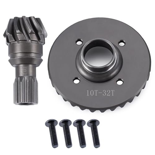LSG Hard Steel Diff Ring Pinion Front and Rear Gear 32T 10T Overdrive Gear for Primal RC 1/5 Scale Monster Truck Upgrades
