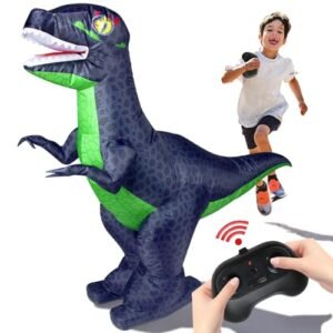 Dobindrich Inflatable RC Car Tires Dinosaur Toy Remote Control 360° Rotation Forward Backward for Kids Boys 6 7 8 Years Old