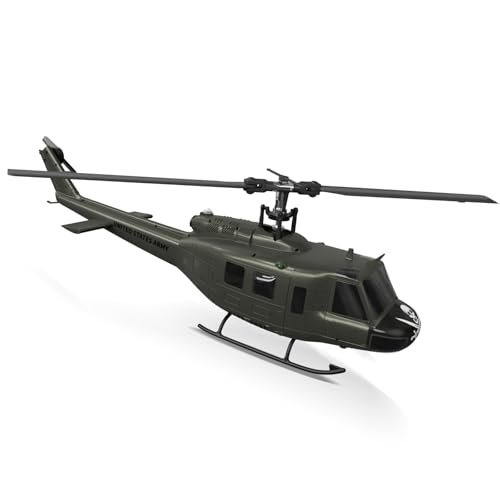 Carmanon UH 1 RC Helicopter Huey Collectable Cyclic Control RC Helicopter with Auto Hover for Adults Beginners 1 27 Scale 2 Batteries