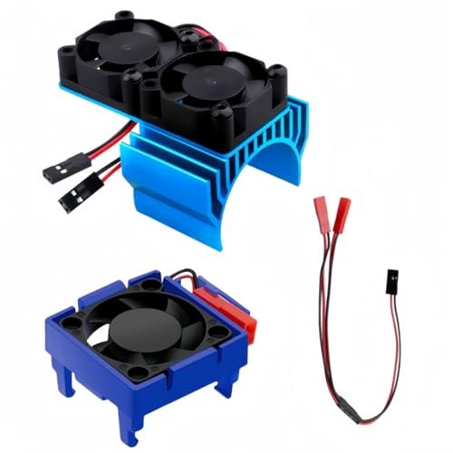 VXL 3s ESC and Motor Cooling Fan Dual Set for RC Traxxas Slash Bodies and Other 1/10 Scale Models