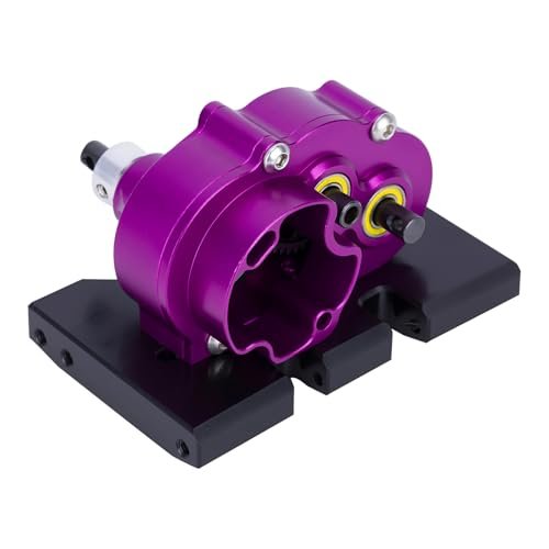 Powmok SCX10 Gearbox CNC Lightweight Adjustable Gearbox with Delrin Skid for 1/10 RC Crawler Axial SCX10 Pro SCX10 II Upgrades Perfect for CNC RC Plane Plans Enthusiasts Purple