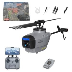 YOMTDIY C127AI Crazy RC Helicopter with 1080P Camera 2.4G 4CH Remote Control Military Scout Drone for Beginners and Adults