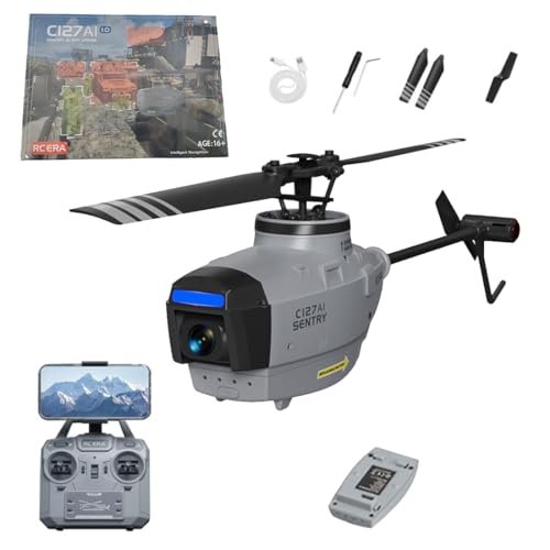 YOMTDIY C127AI Crazy RC Helicopter with 1080P Camera 2.4G 4CH Remote Control Military Scout Drone for Beginners and Adults