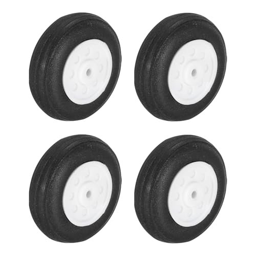 MECCANIXITY 4 Pcs RC Airplane Wheels 1 Inch OD Light PU Sponge Tire Tail Foam Wheel for DIY RC Model Plane Aircraft
