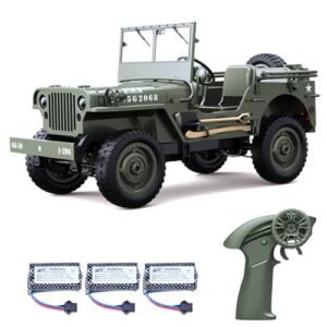 Dodoore RC Fox Truck 1/10 Scale 4WD Off Road Rock Crawler with LED Lights and 3 Batteries for Kids and Adults